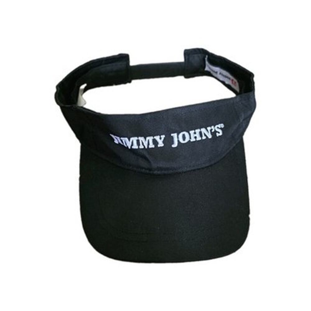 Jimmy Johns Sun Visor Hat Black One Size Adjustable Lightweight Embroidered